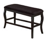 Benzara Wooden Cushioned Bench with Curvy legs Black