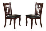 Benzara Well Designed Wooden Dining Chair Set of 2 Cherry Brown