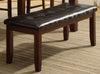 Benzara Wood Based Leather Tufted Bench in Dark Brown