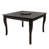 Benzara Counter Height Wooden Table with Lazy Susan Gray