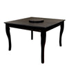 Benzara Wooden Counter Height Table with Lazy Susan Black