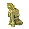 Benzara Divine Polyresin Seated and Resting  Buddha Figurine, Gold
