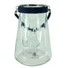 Benzara Inscribed Clear Glass Lantern with Rope, Dark Blue