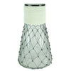Benzara Peculiar Clear Glass Vase with Chicken Wire, White
