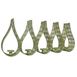 Benzara Designer Metal Candle Holder in An Array, with 5 Holders, Beige