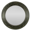 Benzara Classy Durable Mirror in Round Wood Frame, Black