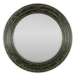 Benzara Classy Durable Mirror in Round Wood Frame, Black