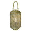 Benzara Dazzling Metal Lantern with Rope Handle, Gold