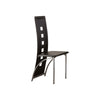 Benzara Contemporary Metal Dining Chair with Cutout Back Set of 4 Black and Chrome