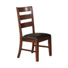 Benzara Solid Wood Side Chairs with Ladder Back Set of 2 Brown