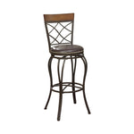 Benzara Curvaceous Metal & Solid Wood Swivel Barstool, Brown (Set of 2)