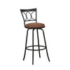 Benzara Slenderly Modern Metal & Microfiber Cushion Swivel Barstool, Black (Set of 2)