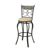 Benzara Beautifying Metal Faux Suede Fabric Swivel Barstool, Black (Set of 2)