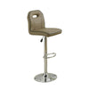Benzara Swivel Bar Stool with Adjustable Height and Footrest Set of 2 Brown