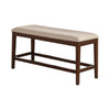 Benzara Sleek Rubber Wood Bench with Cushioned Seat Brown