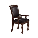 Benzara Old Style Rubber Wood Arm Chair Set of 2 Brown