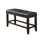 Benzara Wood Based High Bench with Tufted Seat Black and Brown