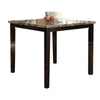Benzara Spacious Wooden High Table Faux Marble Top Brown