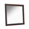 Benzara Trimmed Mirror with Solid Wooden Frame Brown