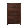 Benzara 5 Drawer Chest in Solid Wood Brown