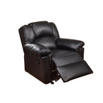 Benzara Bonded Leather Rocker/Recliner Black