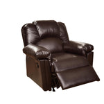 Benzara Bonded Leather Rocker/Recliner, Brown