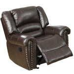 Benzara Individual Fun Bonded Leather & Plywood Recliner/Glider, Brown