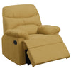 Benzara Modern Cushion Microfiber Upholstered Recliner Yellow