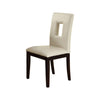 Benzara Classic Pine Wood Dining Chairs, Set of 2, White and Brown