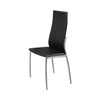 Benzara Dining Chair with Metal Frame, Set of 2,Black and Chrome