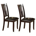 Benzara Contemporary Rubber Wood Dining Chair with Upholstered Seat, Set of 2,Brown