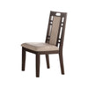 Benzara Rubber Wood Dining Chair with Cushion Back and Seat, Set of 2, Brown