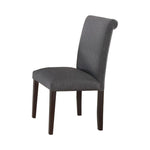 Benzara Set of 2 Solid Wood Dining Chair in Gray Upholstery