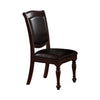 Benzara Set of 2 Rubber Wood Traditional Dining Chair, Dark Brown and Black