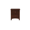 Benzara Modern Pine Wood 2 Drawer Night Stand,Brown