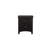 Benzara Pine Wood Night Stand with 2 Drawers, Black