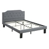 Benzara Metal Twin Size Bed in Gray Fabric