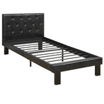 Benzara Faux Leather Upholstered Full Size Bed with Tufted Headboard Black