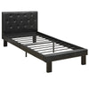 Benzara Faux Leather Upholstered Twin Size Bed with Tufted Headboard Black