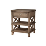 Benzara Mahogany Wood Nightstand with 1 Drawer in French Truffle Brown