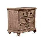 Benzara 2 Drawer Wooden Nightstand with Turned Legs, Natural Brown