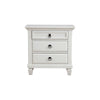 Benzara Pine Wood 3 Drawer Nightstand in White