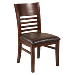 Benzara Set of 2 Side Chairs with Padded Seat, Brown