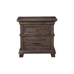 Benzara Acacia Wood Nightstand with 2 Drawer  Brown