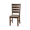 Benzara Wooden Side Chairs with Laddder Back Design Set of 2 Brown