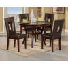 Benzara 5 Piece Wood and Leatherette Dining Set with Cut Out Back Chairs, Espresso