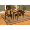 Benzara Faux Marble Top 5 Piece Wood and Leatherette Dining Set, Brown