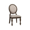 Benzara Rubber Wood Side Chairs with Padded Upholstery Set of 2 Brown