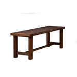 Benzara Rectangular Wooden Bench in Vintage Style Brown