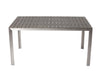 Benzara Sleek and MoDish Trendy Anodized Aluminum Dining Table, Gray